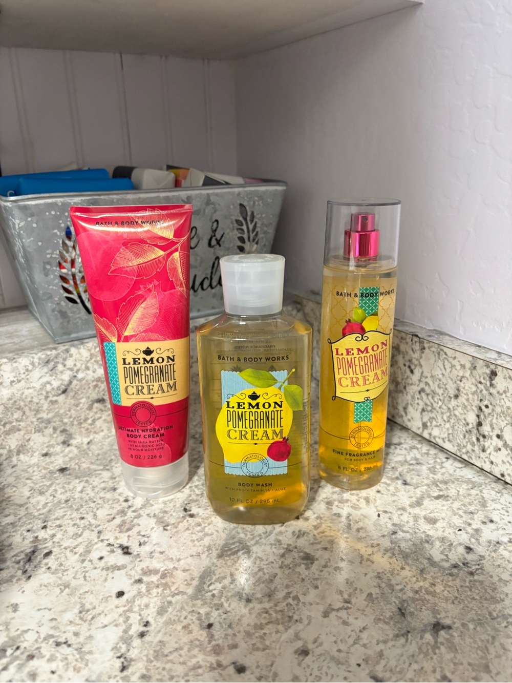 Bath & Body Works Lemon Pomegranate Cream Set NWT